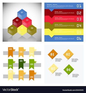 Modern strips infographics 10 options banner for vector image