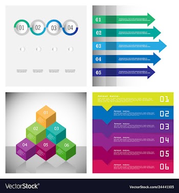 Modern strips infographics 10 options banner for vector image