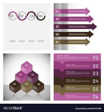 Modern strips infographics 10 options banner for vector image
