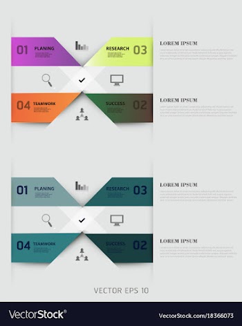 Modern strips infographics different options vector image