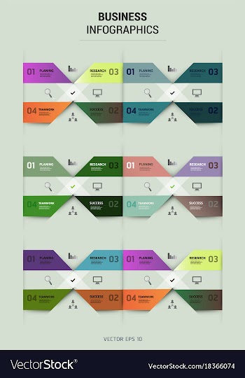 Modern strips infographics different options vector image