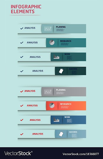 Modern strips infographics different options vector image