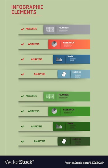 Modern strips infographics different options vector image