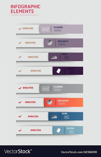 Modern strips infographics different options vector image
