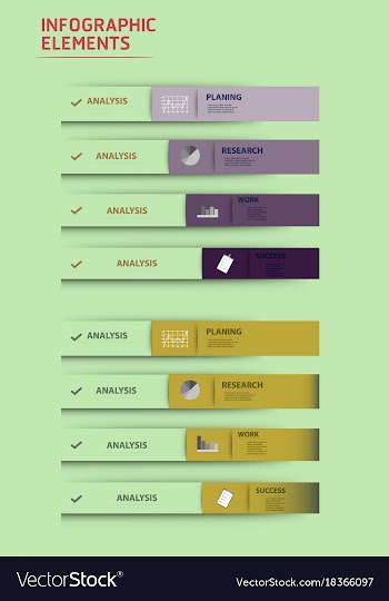 Modern strips infographics different options vector image