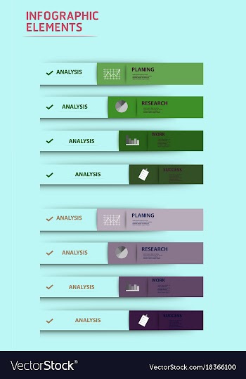 Modern strips infographics different options vector image