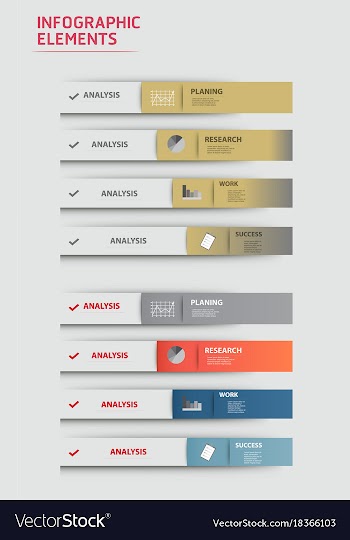 Modern strips infographics different options vector image