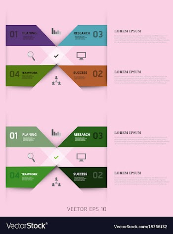 Modern strips infographics different options vector image