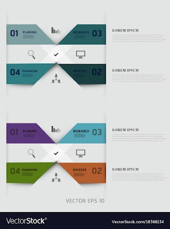 Modern strips infographics different options vector image
