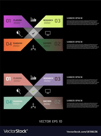 Modern strips infographics different options vector image