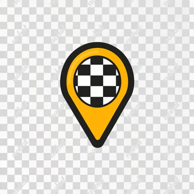 Modern Taxi App Logo: Minimalist Location Pin Design