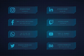 Modern technology lower third collection template Free Vector