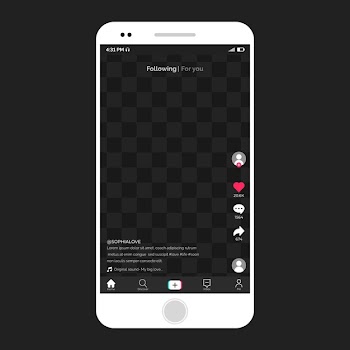 Modern tiktok interface on smartphone Free Vector