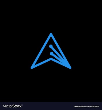 modern trendy triangle a letter logo template with