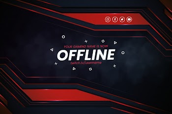 Modern twitch banner template Free Vector