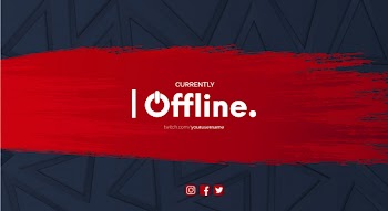 Modern twitch banner with red splash Free Vector