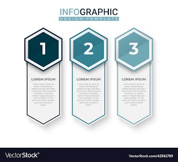 modern vertical label infographic in 3 steps