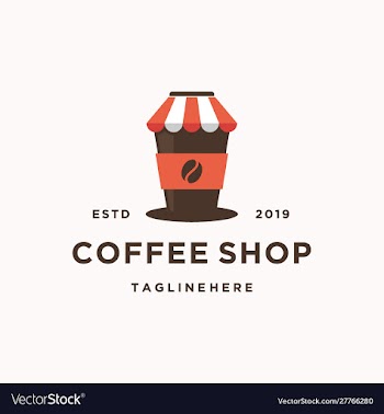 Modern vintage coffee shop logo coffee cup icon vector image