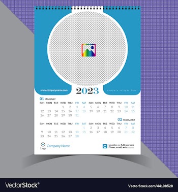 modern wall calendar 2023 design template