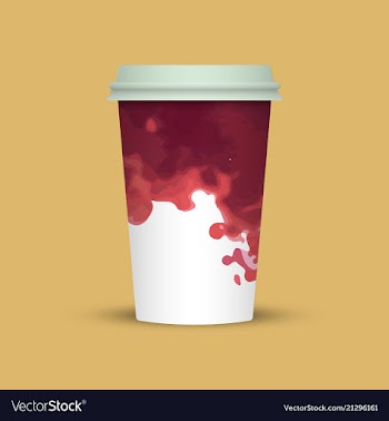 Modern watercolor coffee cup template vector image