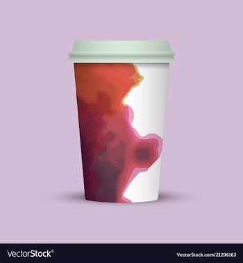 Modern watercolor coffee cup template vector image