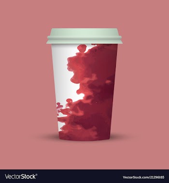 Modern watercolor coffee cup template vector image