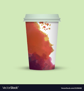 Modern watercolor coffee cup template vector image