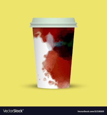 Modern watercolor coffee cup template vector image