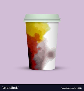 Modern watercolor coffee cup template vector image