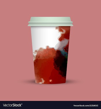 Modern watercolor coffee cup template vector image