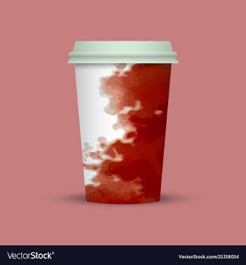 Modern watercolor coffee cup template vector image
