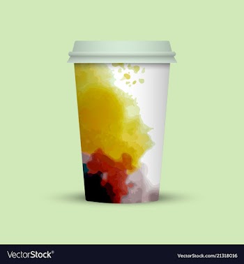 Modern watercolor coffee cup template vector image