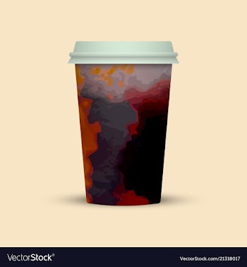 Modern watercolor coffee cup template vector image