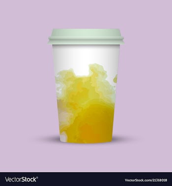 Modern watercolor coffee cup template vector image