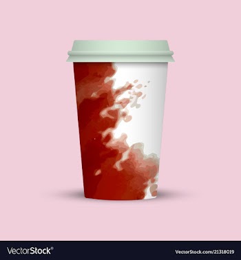 Modern watercolor coffee cup template vector image