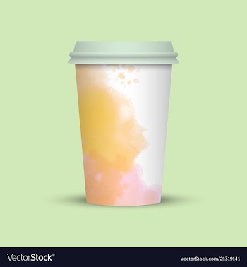 Modern watercolor coffee cup template vector image