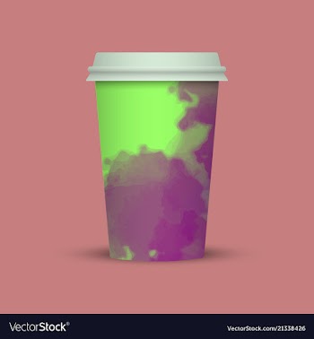 Modern watercolor coffee cup template vector image