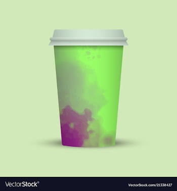 Modern watercolor coffee cup template vector image