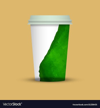 Modern watercolor coffee cup template vector image