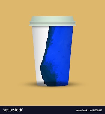 Modern watercolor coffee cup template vector image