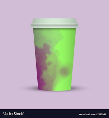 Modern watercolor coffee cup template vector image