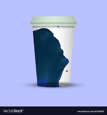 Modern watercolor coffee cup template vector image
