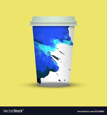 Modern watercolor coffee cup template vector image