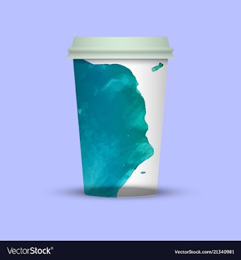 Modern watercolor coffee cup template vector image