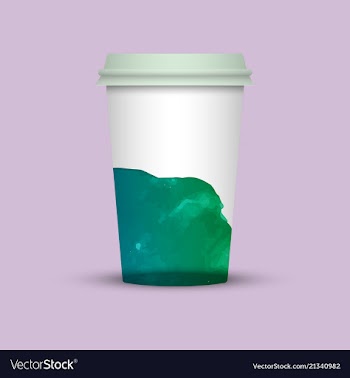 Modern watercolor coffee cup template vector image