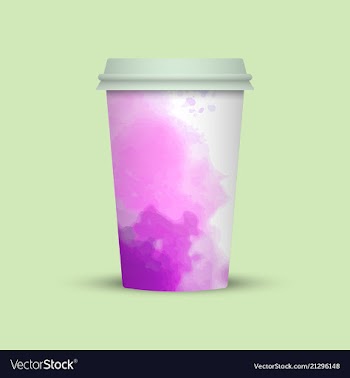 Modern watercolor coffee cup to go vector image
