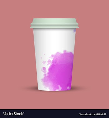 Modern watercolor coffee cup to go vector image