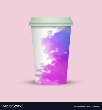 Modern watercolor coffee cup to go vector image