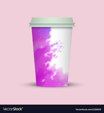 Modern watercolor coffee cup to go vector image