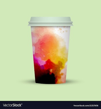 Modern watercolor coffee cup to go vector image